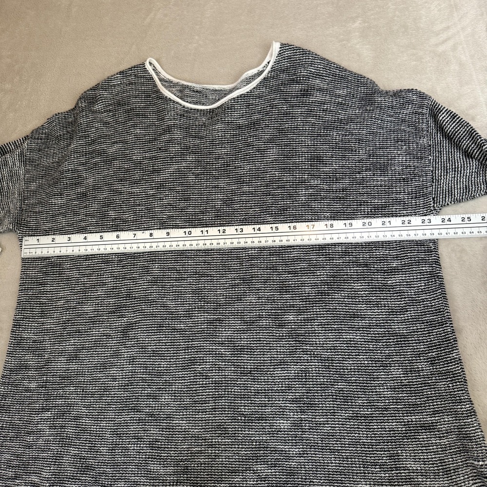 Eileen Fisher Sweater Tunic Womens L Gray Organic Linen Cotton Knit Minimalist - Picture 5 of 8